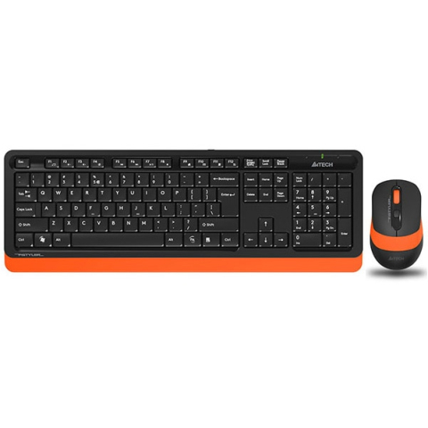 Produs Nou - A4TECH Fstyler FG1010 Orange – Kit tastatură wireless 104 taste + mouse wireless 2000 DPI