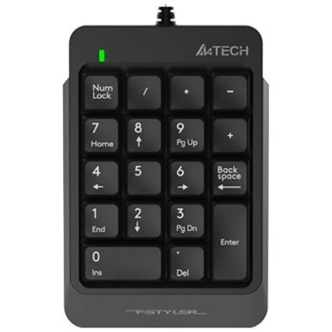 Numpad - A4TECH Fstyler FK‑13‑GR – Tastatură numerică 18 taste, USB, cablu retractabil