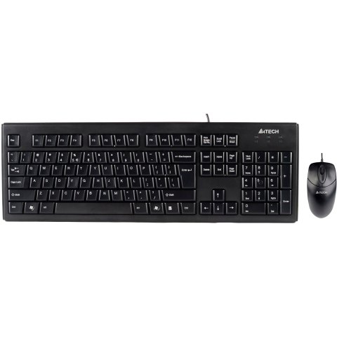 Periferice & Accesorii - A4TECH KRS‑8372‑USB – Kit tastatură 104 taste + mouse 1000 DPI, USB