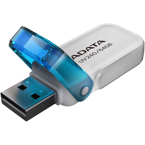 ADATA AUV240 64GB – USB 2.0, cu capac, aluminiu, alb [1]
