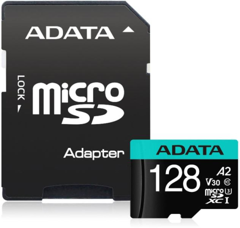 ADATA MicroSDHC 128GB – UHS‑I U3, 100/80MB/s, 4K, cu adaptor [1]