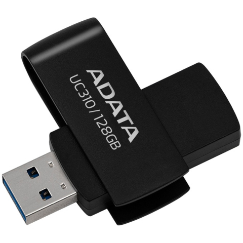 Memorii - ADATA UC310 128GB – USB 3.2 Gen1, protecție slide laterală, negru