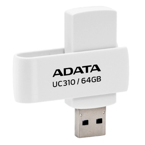 Componente - ADATA UC310 64GB – USB 3.2 Gen1, protecție slide laterală, alb