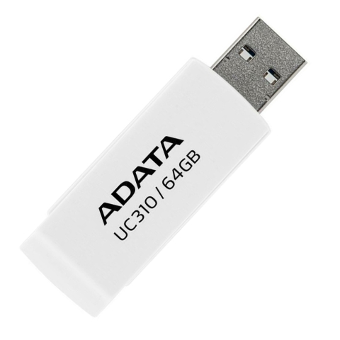 ADATA UC310 64GB – USB 3.2 Gen1, protecție slide laterală, alb [1]
