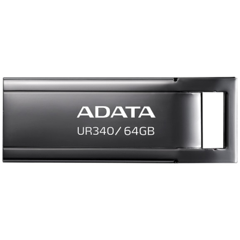 Componente - ADATA UR340 64GB – USB 3.2 Gen1, metalic, negru, 100MB/s