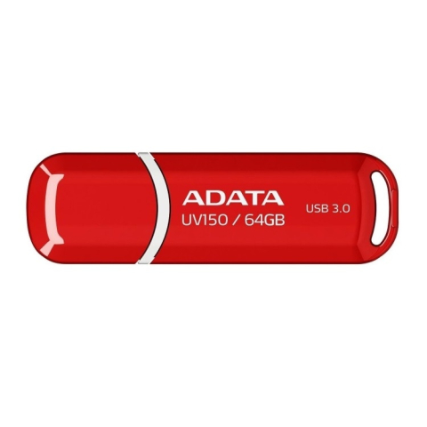 Componente - ADATA UV150 64GB – USB 3.2 Gen 1, cu capac, plastic roșu – AUV150‑64G‑RRD