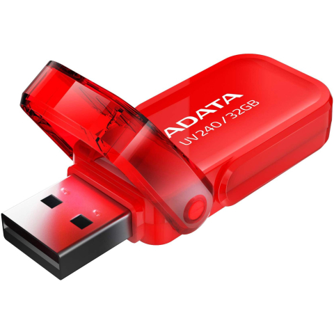 Componente - ADATA UV240 32GB – USB 2.0, cu capac, plastic, roșu – AUV240‑32G‑RRD