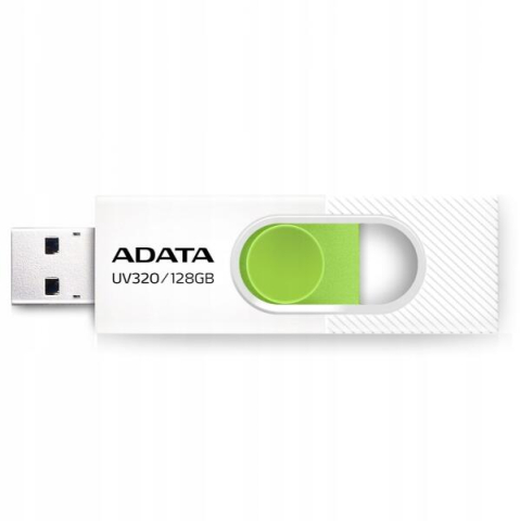 Memorii - ADATA UV320 128GB – USB 3.1, retractabil, alb/verede