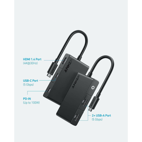 Anker Docking Station 5‑in‑1 – HDMI 4K, USB 3.2 Gen1, PD 100W – A8356G11 [1]