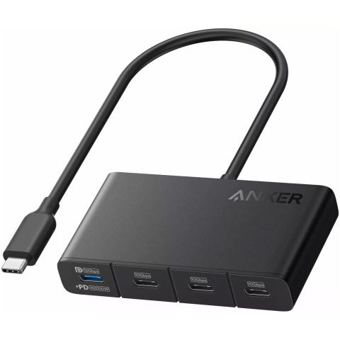 Hub-uri USB - Anker HUB 4‑in‑1 – USB‑C × 4, 10Gbps, 100W PD – A8340GA1