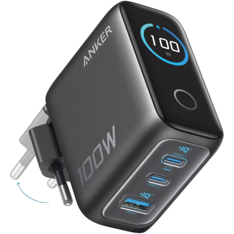 Încărcătoare & Powerbank - Anker Smart Display 100W – alimentator rețea fast charge, 2×USB‑C + USB‑A – B121BGZ1