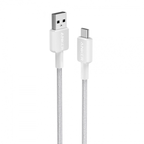 Anker USB‑A la USB‑C, 1.8m, nylon braided, alb – A81H6G21 [1]