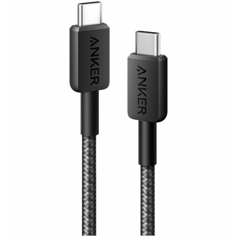 Telecom & Wearables - Anker USB‑C la USB‑C, 0.9m, 60W, nylon braided, negru – A81F5G11