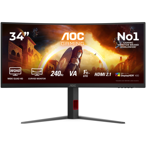 Monitoare Gaming & Consumer - AOC CU34G4Z – Monitor Gaming 34″ Fast VA, UWQHD, 240Hz