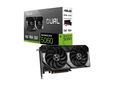 ASUS Dual RTX 5060 OC – 8GB GDDR7, PCIe 5.0, Dual‑Fan [6]