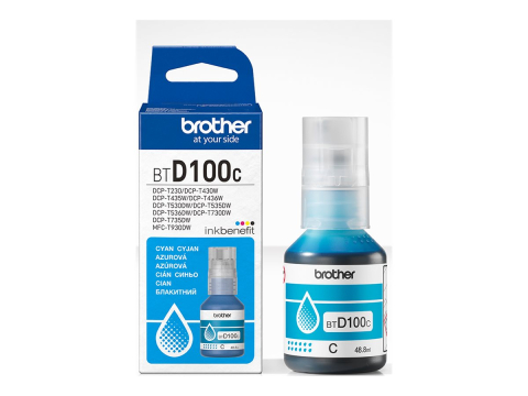 Imprimante, Scannere, Consumabile - Brother BTD100C – Ink Bottle Cyan 48.8 ml, High‑Yield, Original