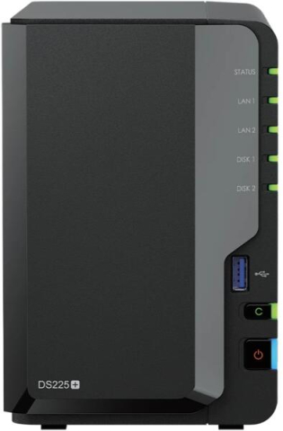 Server, Storage &  UPS - Bundle Synology DS225+ + 2×4TB – NAS 2‑Bay, Celeron J4125, 2GB ECC, 2.5GbE