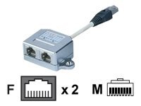 Network Accessories - Digitus AT‑AG CX2 – T‑Adaptor RJ45 CAT5e 1×M la 2×F, STP