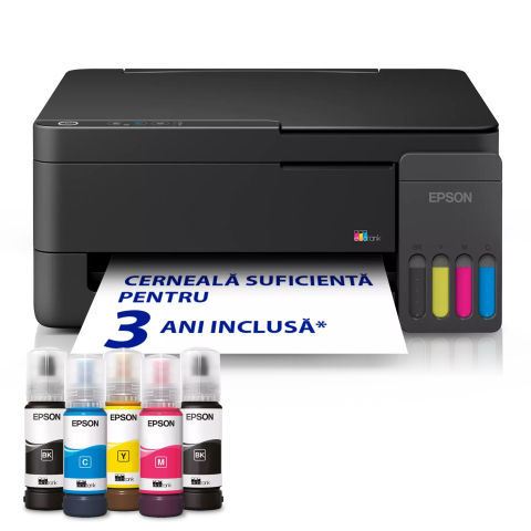 Multifuncțional Cerneală - Epson EcoTank L3310 – Multifuncțional Inkjet, 11 ppm, ITS, USB