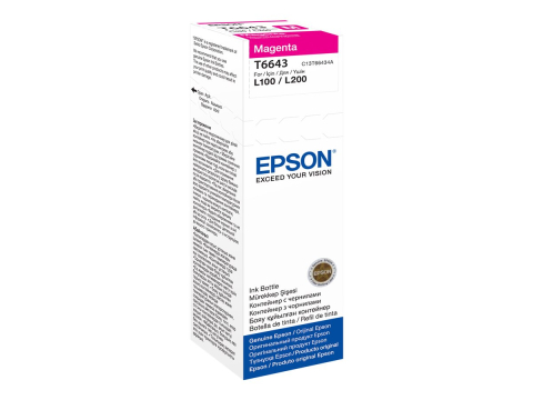 Cerneală & Cap de Printare - Epson T6643 Magenta – Cerneală Originală EcoTank 70 ml (C13T66434A)