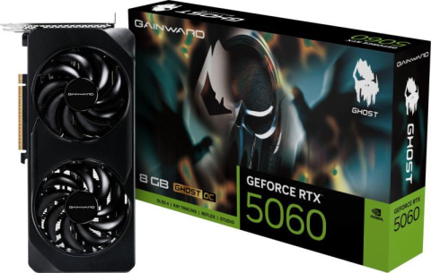 Plăci Video Gaming & Consumer - Gainward RTX 5060 Ghost OC – 8GB GDDR7, 128‑bit, DLSS 4.0