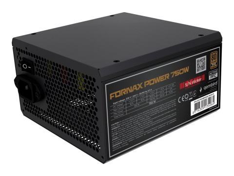Surse de alimentare - Gembird 750W 80 Plus Bronze – Sursă PC Active PFC, 120 mm