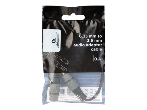 Gembird A‑63M35F‑0.2M – adaptor audio 6.35mm → 3.5mm, 0.2m [1]