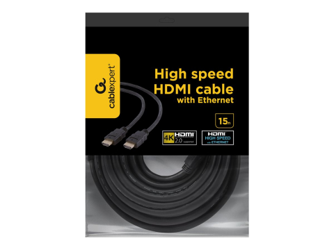 Accesorii - Gembird CC-HDMI4-15M, Cablu HDMI 2.0 cu Ethernet, 15 m, Conectori Aurii