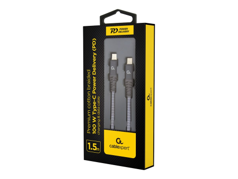 Gembird CC‑USB2B‑CMCM100‑1.5M – Cablu USB‑C 100W PD, 1.5m [1]