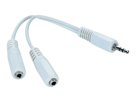Gembird CCA‑415W – Splitter audio 3.5mm M → 2× F, 10 cm [1]
