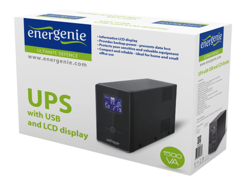 Gembird EG‑UPS‑034 – UPS Line‑Interactive 1500VA / 900W, AVR, LCD [2]