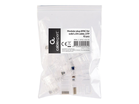 Alte Accesorii Rețelistică - GEMBIRD LC-8P8C-001/10 Conectori RJ-45 UTP Cat.5e Solid 10 buc.
