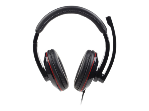 Gembird MHS‑U‑001 – Căști USB Stereo cu Microfon Gooseneck, Black/Red [3]