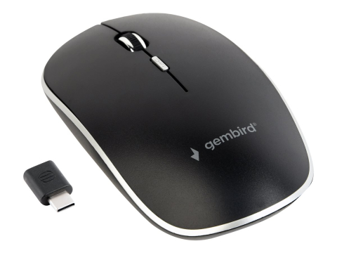 Gembird MUSW‑4BSC‑01 – Mouse wireless silent 1600 DPI, USB‑C, black [1]