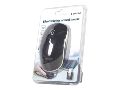 Gembird MUSW‑4BSC‑01 – Mouse wireless silent 1600 DPI, USB‑C, black [2]