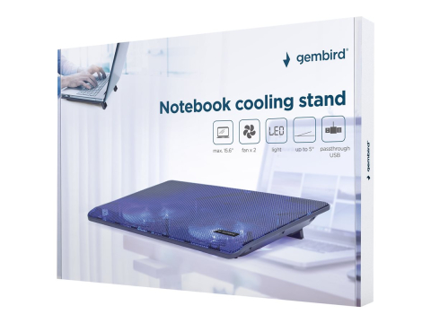 Gembird NBS‑2F15‑05 – Stand răcire laptop 15.6", 2 ventilatoare, LED [6]
