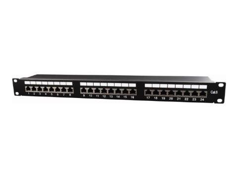 Server, Storage &  UPS - GEMBIRD NPP‑C624‑002 – Patch Panel 24 Porturi Cat.6 STP, 1U, cu Cable Management