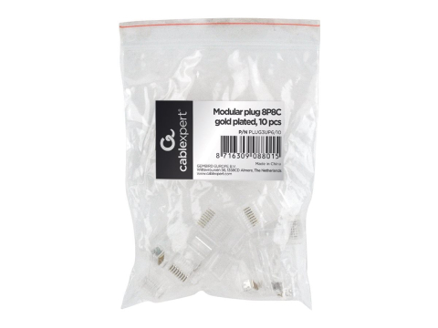 Alte Accesorii Rețelistică - GEMBIRD PLUG3UP6/10 – Conector RJ‑45 Gold‑Plated, Set 10 buc.