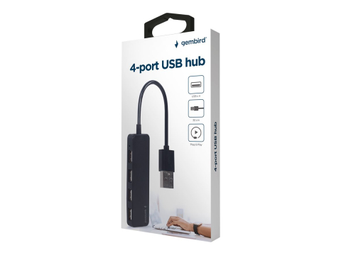 Cabluri & Adaptoare - Gembird UHB‑U2P4‑06 – Hub USB 4 porturi, USB 2.0, negru