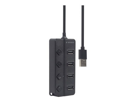 Gembird UHB‑U2P4P‑01 – Hub USB 4 porturi, cu switch‑uri, negru [2]