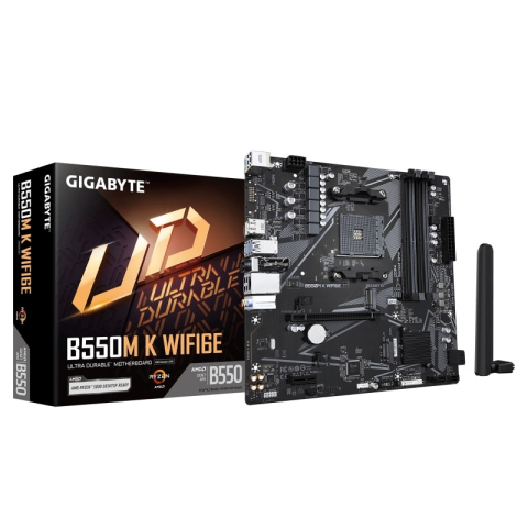 Produse EmagMarketplace - GIGABYTE B550M K WF6E – AM4, DDR4, PCIe 4.0, Wi‑Fi 6E, microATX