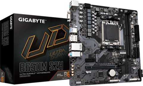 Plăci de Bază Amd - Gigabyte B650M S2H – AM5, DDR5, mATX, HDMI/DP, PCIe 4.0