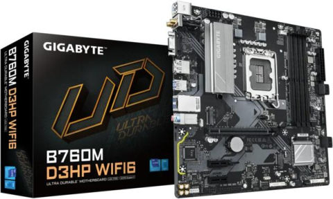 Plăci de Bază Intel - Gigabyte B760M D3HP WIFI6 – LGA1700, DDR5, Wi‑Fi 6, 2×M.2 PCIe 4.0