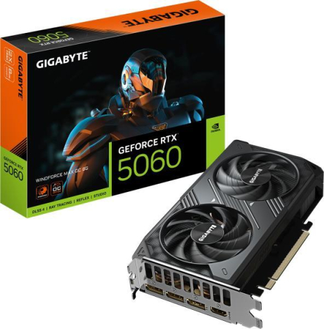 Plăci Video Gaming & Consumer - GIGABYTE GeForce RTX 5060 WINDFORCE MAX OC 8GB, GDDR7, 128 bit