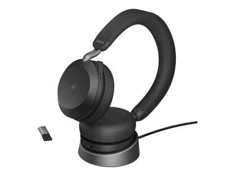 Jabra Evolve2 75 MS USB‑A – ANC, Bluetooth, cu stand de încărcare [3]