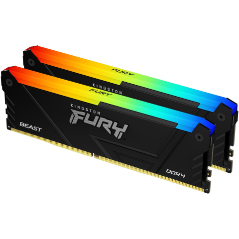 Memorii - Kingston FURY Beast RGB 16GB DDR4 3600MHz CL17 – KF436C17BB2AK2/16