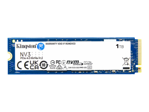 SSD Interne - Kingston NV3 1TB NVMe – PCIe 4.0, 6000MB/s, M.2 2280 (SNV3S/1000G)