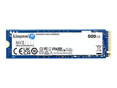 SSD Interne - Kingston NV3 500GB NVMe – PCIe 4.0, 5000MB/s, M.2 2280 (SNV3S/500G)