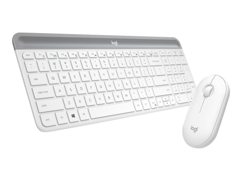 Logitech MK470, Kit Tastatură + Mouse Wireless, Slim, US INTL, Alb [3]