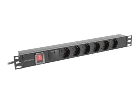 Server, Storage &  UPS - LANBERG PDU‑06F‑0200‑BK – PDU 19” 1U cu 6 prize Schuko